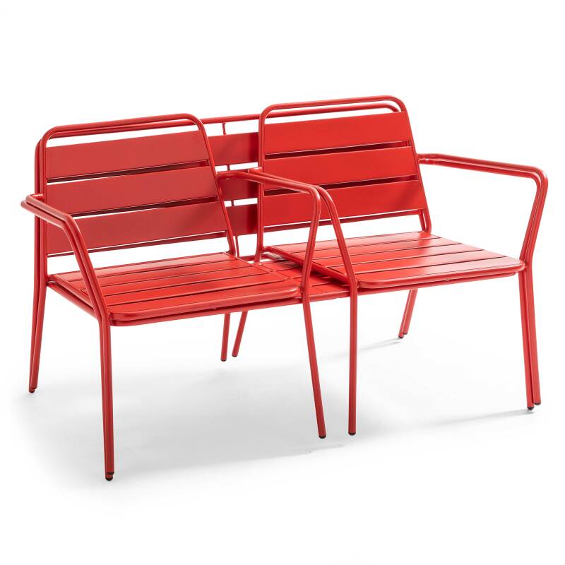 Conjunto de jardín de 4 plazas de metal, que incluye 1 mesa de centro, 2 sillones y 1 sofá (6/7)