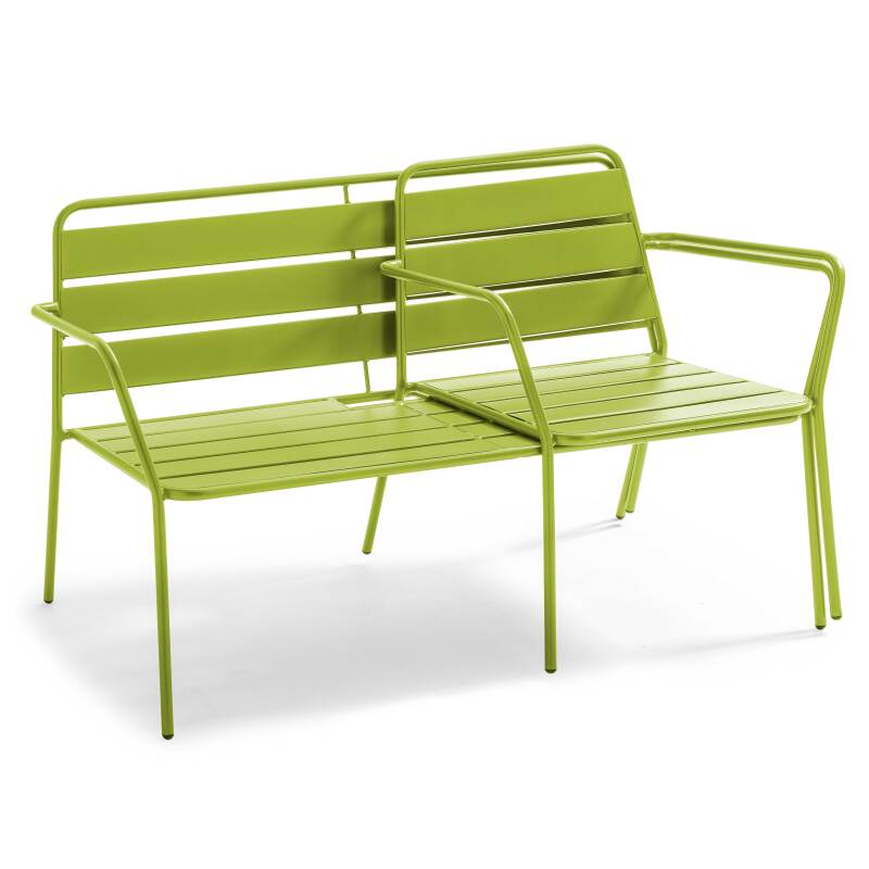 Conjunto de jardín de 4 plazas de metal, que incluye 1 mesa de centro, 2 sillones y 1 sofá