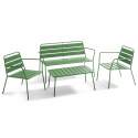 Conjunto de jardín de 4 plazas de metal, que incluye 1 mesa de centro, 2 sillones y 1 sofá
