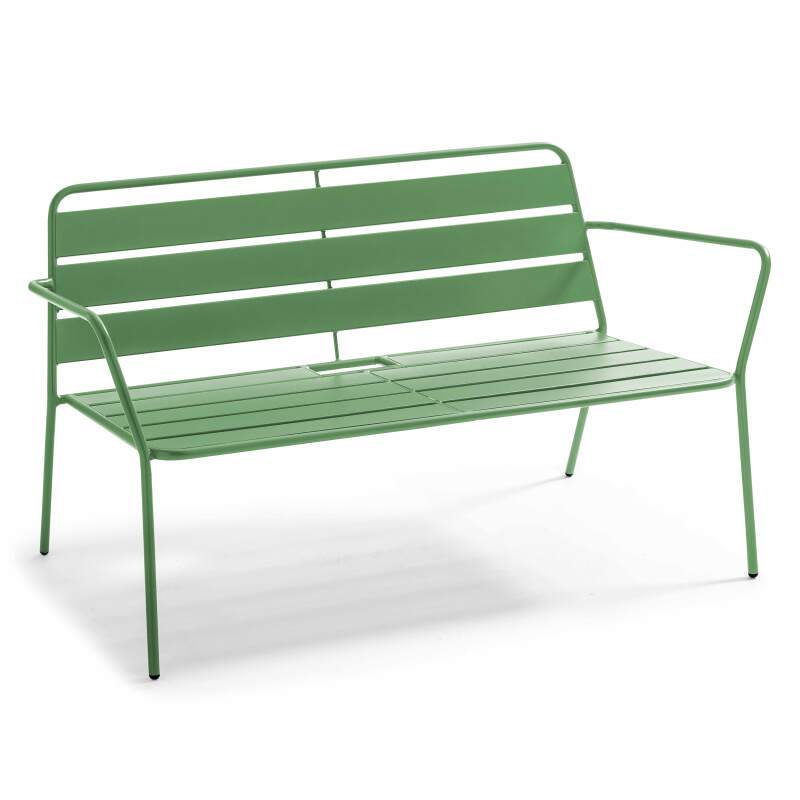 Conjunto de jardín de 4 plazas de metal, que incluye 1 mesa de centro, 2 sillones y 1 sofá (5/7)