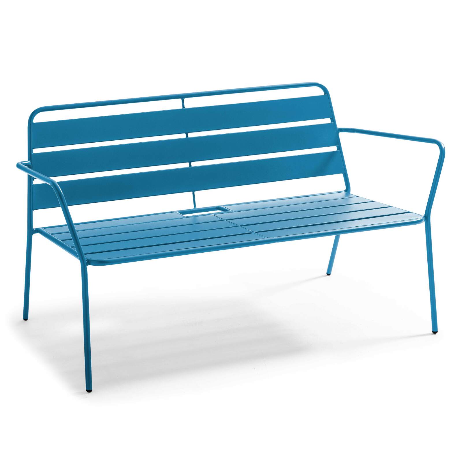 Conjunto de jardín de 4 plazas de metal, que incluye 1 mesa de centro, 2 sillones y 1 sofá