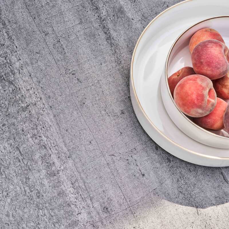 Mesa de jardín con tablero de cerámica efecto hormigón (185 x 95 x 74 cm)