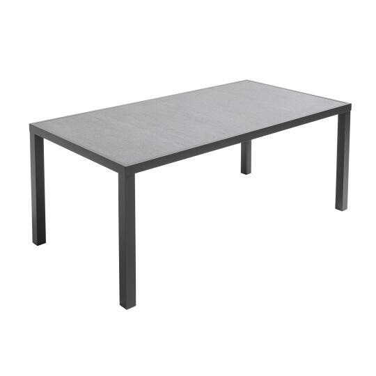 Mesa de jardín de cerámica gris antracita (185 x 95 x 74 cm)
