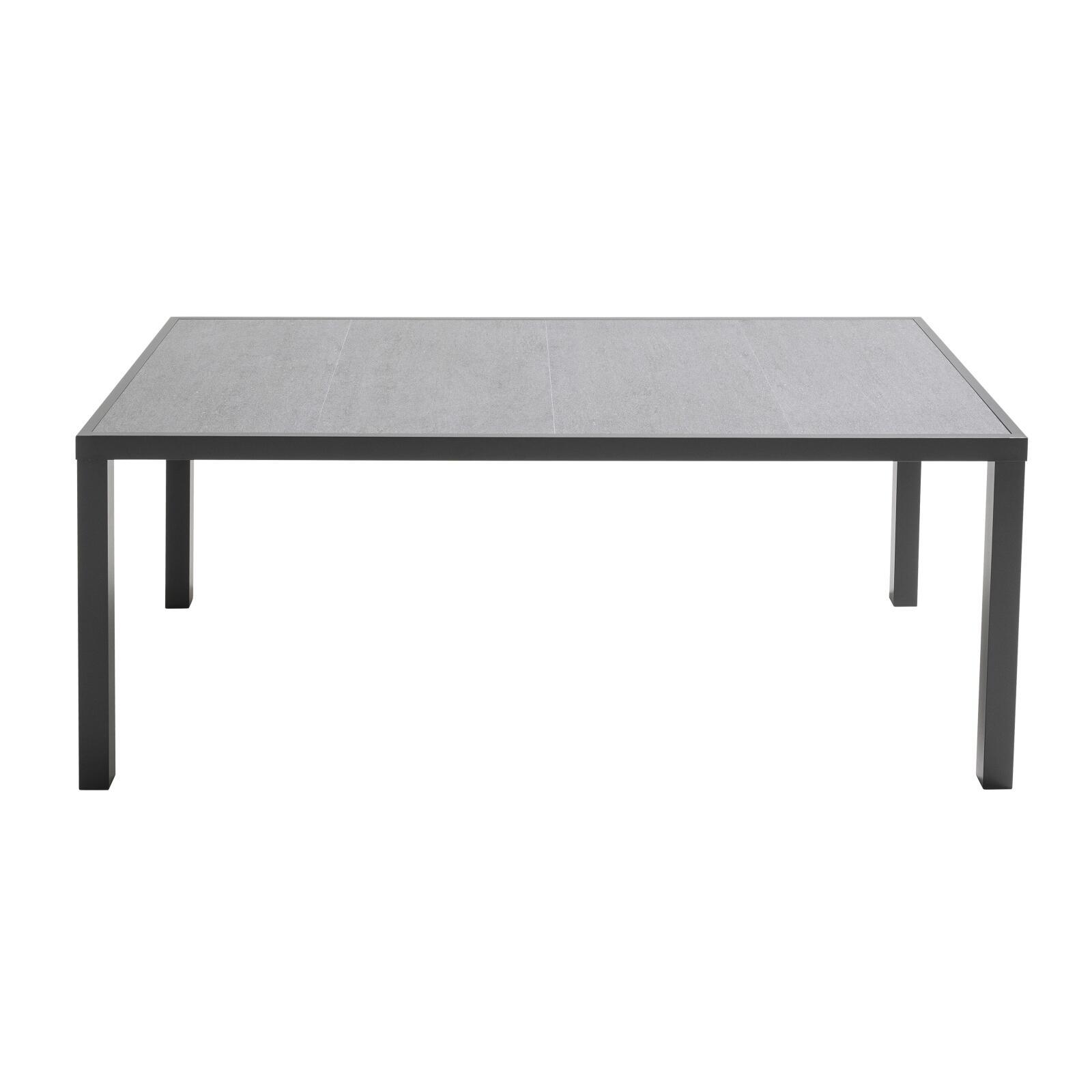 Mesa de jardín de cerámica gris antracita (185 x 95 x 74 cm)