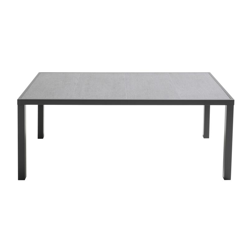 Mesa de jardín de cerámica gris antracita (185 x 95 x 74 cm)