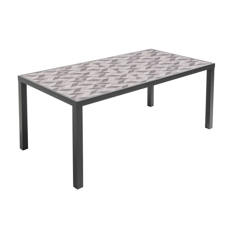 Mesa de jardín de aluminio y cerámica con diseño Tilt + 6 sillas y 2 sillones