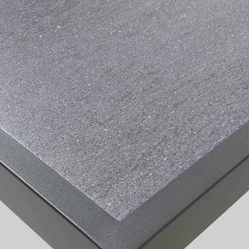 Mesa de jardín rectangular de 185 x 95 cm con tablero de cerámica, 6 sillas y 2 sillas con reposabrazos