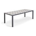 Mesa de jardín de cerámica con diseño Tilt con 8 sillas y 2 sillas con reposabrazos