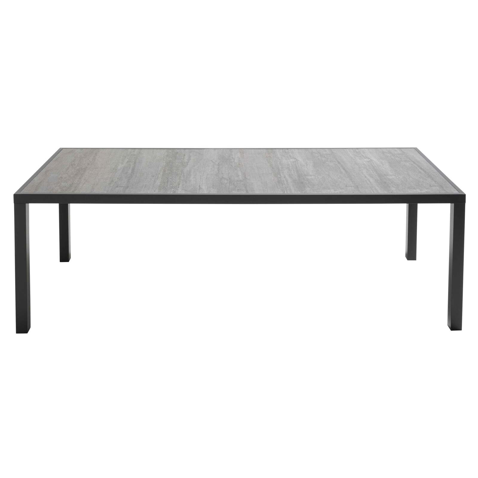 Mesa de jardín de cerámica con capacidad para 10 personas con efecto de hormigón encerado