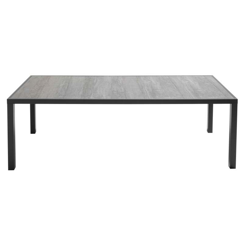 Mesa de jardín de cerámica con capacidad para 10 personas con efecto de hormigón encerado