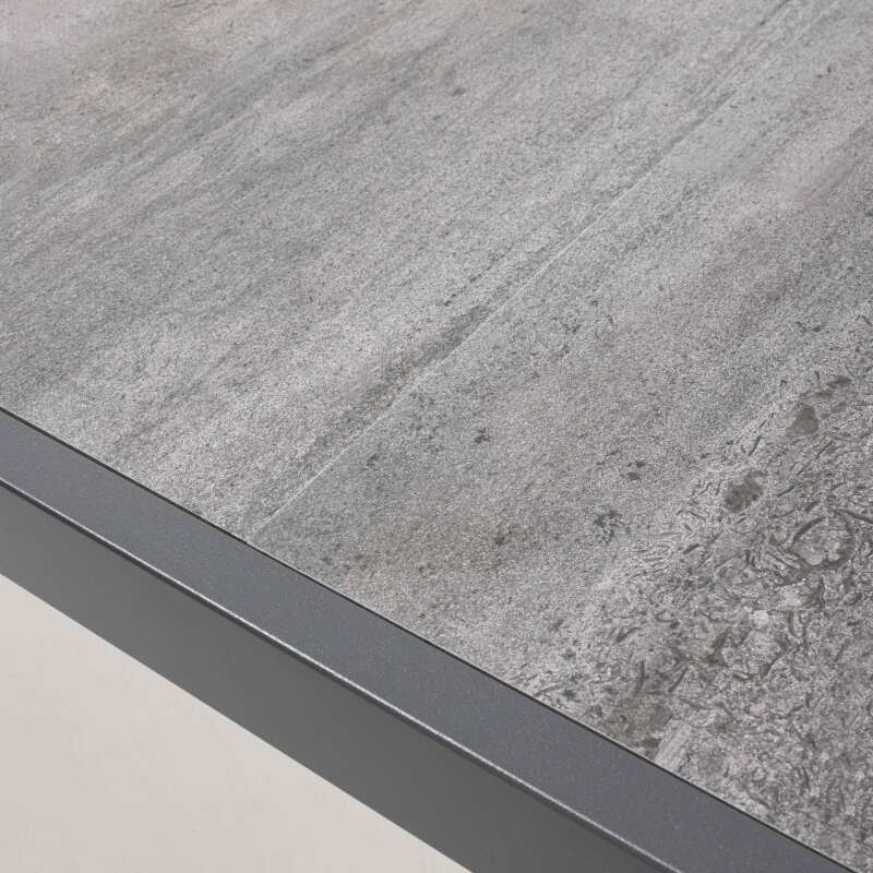 Mesa de jardín de cerámica con capacidad para 10 personas con efecto de hormigón encerado