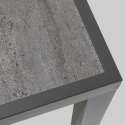 Mesa de jardín de cerámica con capacidad para 10 personas con efecto de hormigón encerado