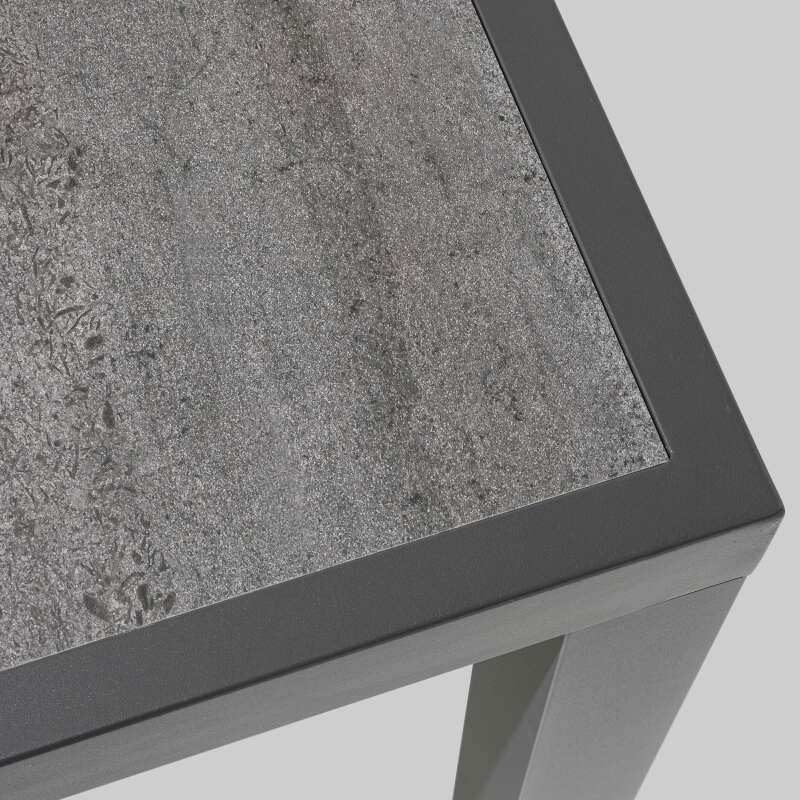 Mesa de jardín de cerámica con capacidad para 10 personas con efecto de hormigón encerado
