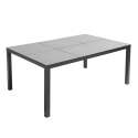 Mesa de jardín de 182 x 121 cm con tablero de cerámica con diseño de tela y 10 sillas