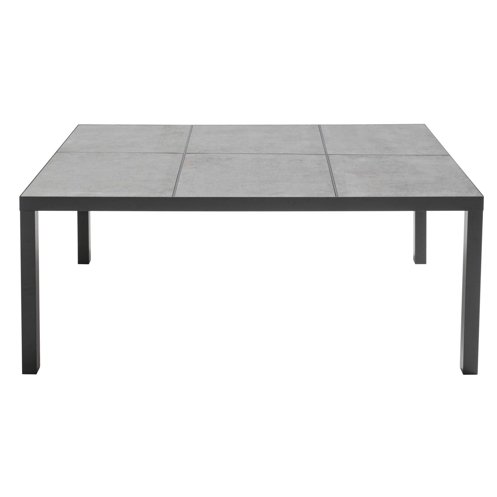Mesa de jardín rectangular de cerámica de 182 x 121 cm y 10 sillas