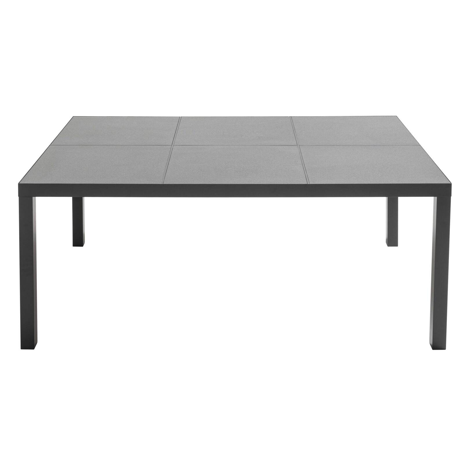 Mesa de jardín con tablero de cerámica con efecto de hormigón encerado (182 x 121 x 74 cm)