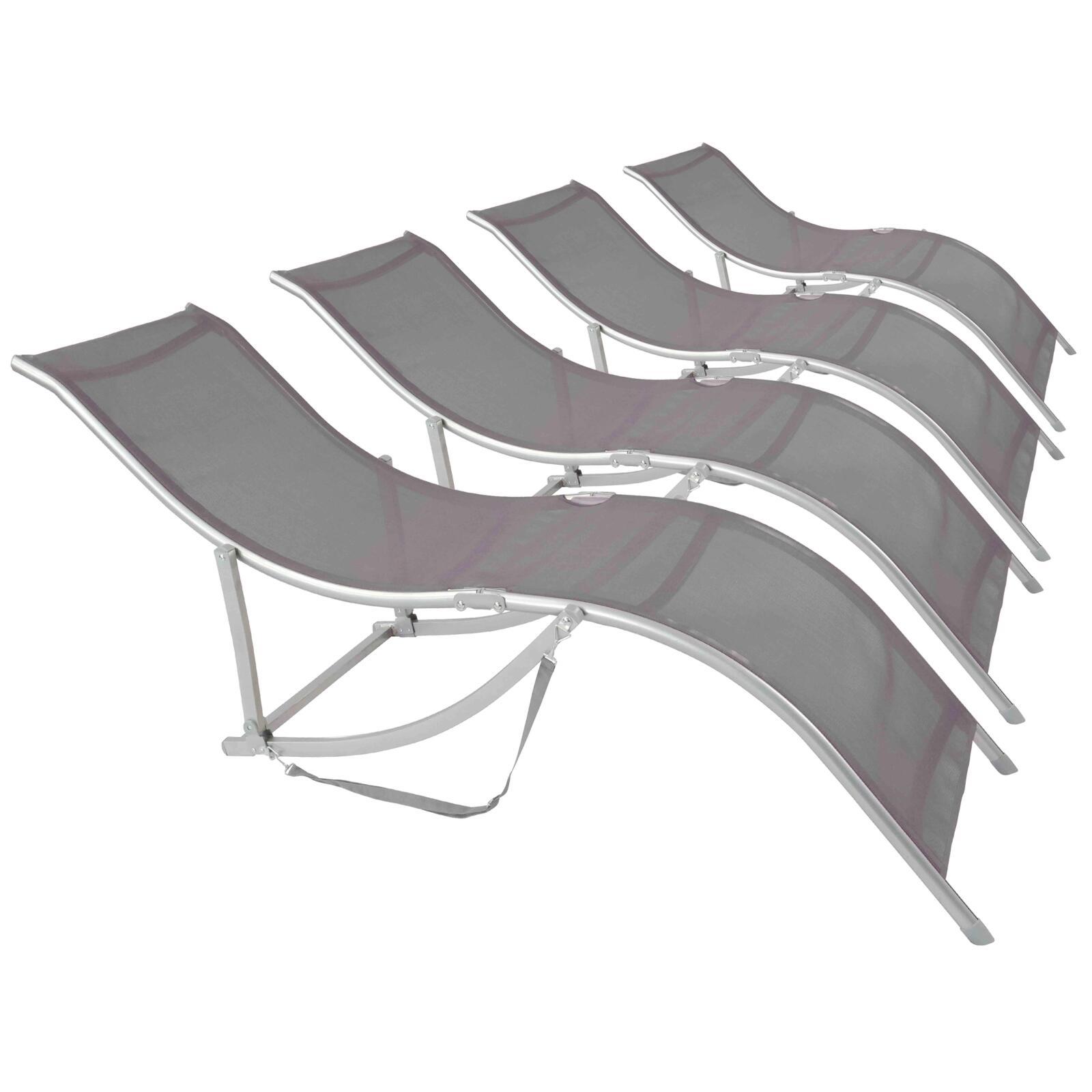 Lote de 4 tumbonas de textileno