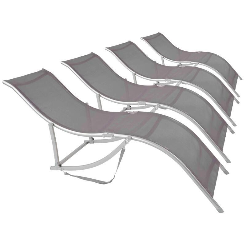 Lote de 4 tumbonas de textileno
