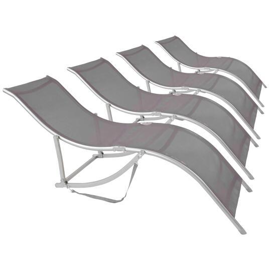 Lote de 4 tumbonas de textileno