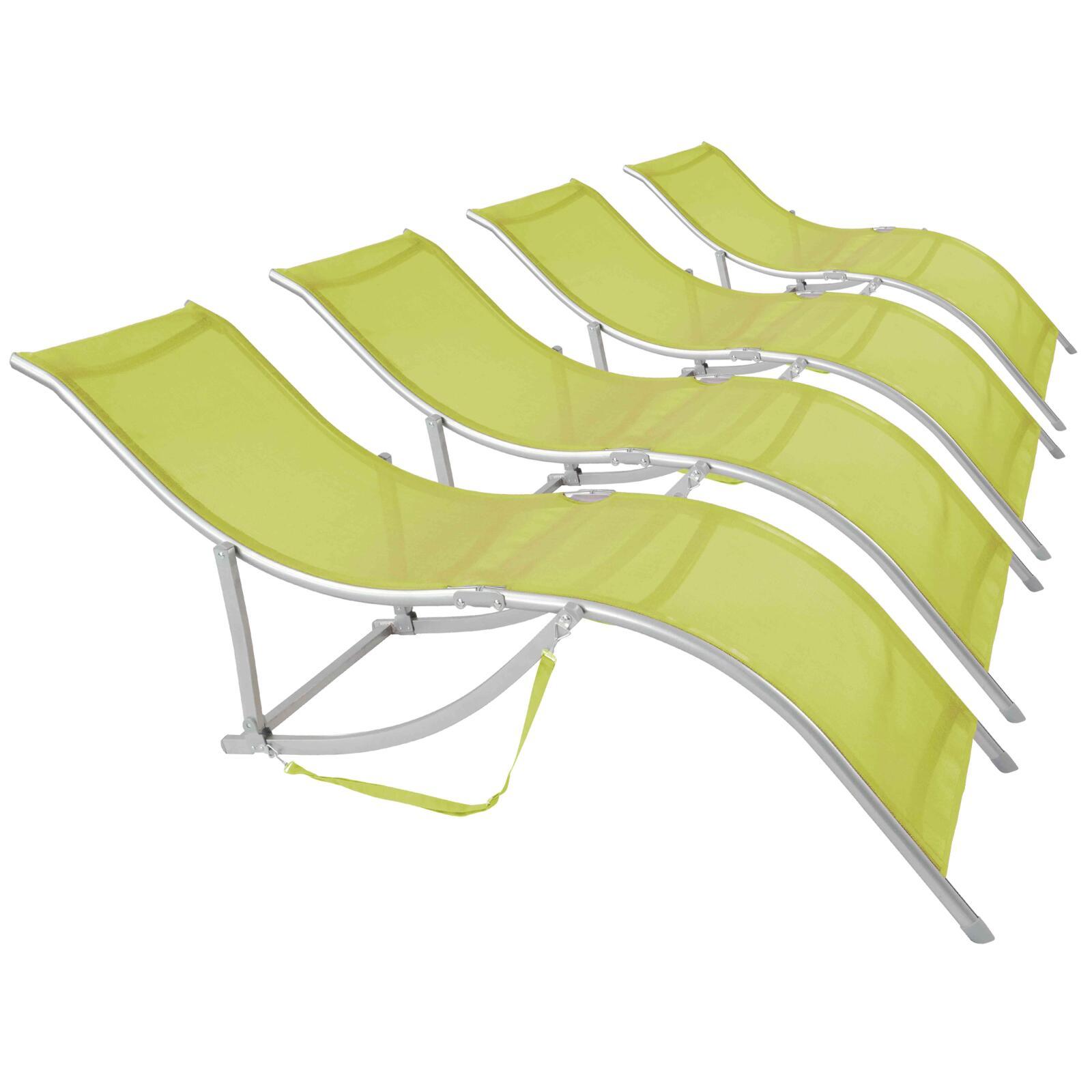 Lote de 4 tumbonas de textileno