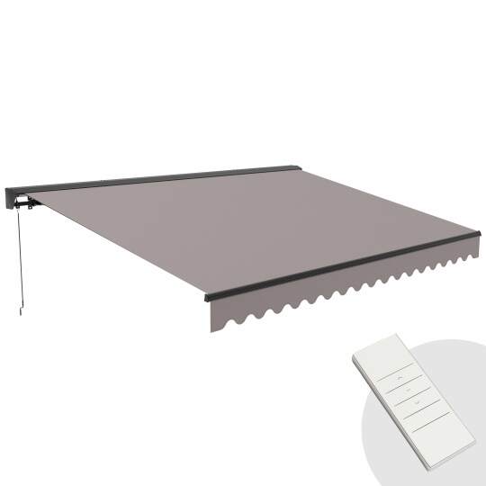 Toldo de campaña motorizada con caja semi-integral de 3 x 4 m