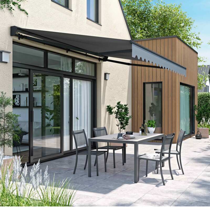 Toldo de campaña motorizada con caja semi-integral de 3 x 4 m