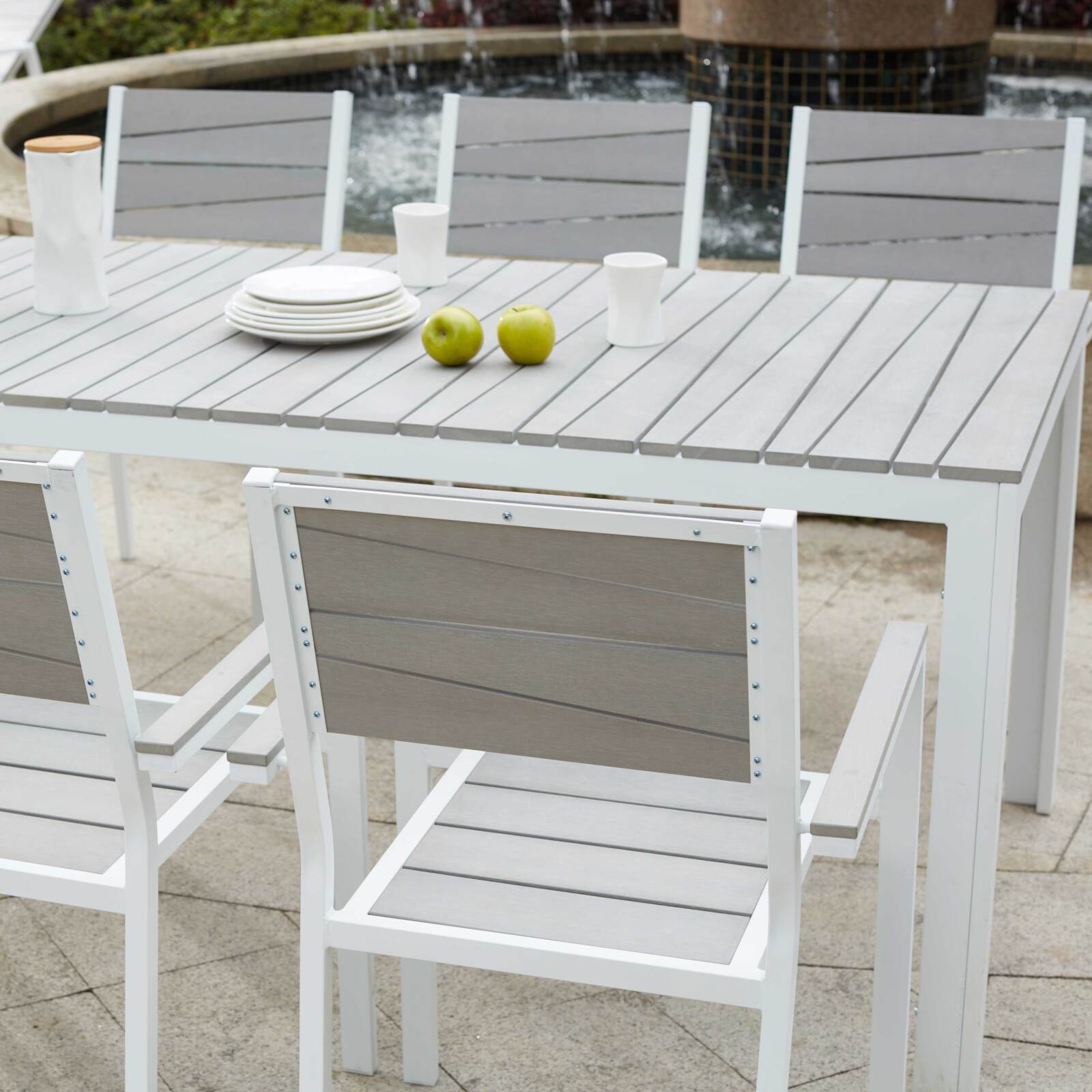 Silla de jardín con reposabrazos de aluminio y poliwood