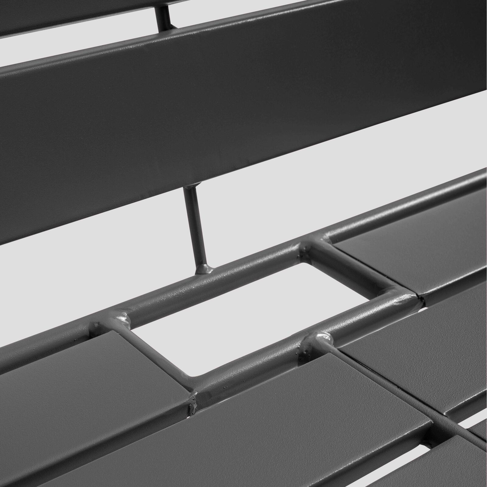 Conjunto de jardín de metal con 2 sillones y 1 banco Conjunto de jardín de metal con 2 sillones y 1 banco