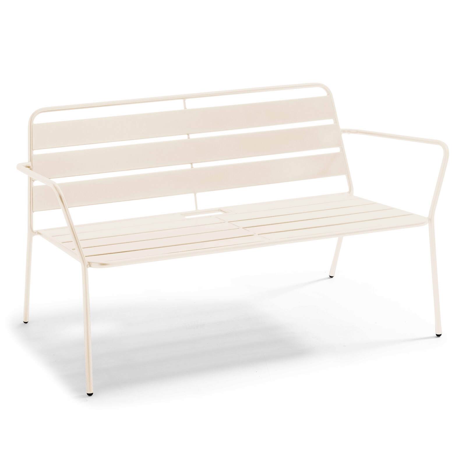 Conjunto de jardín de metal con 2 sillones y 1 banco