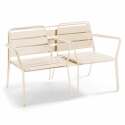 Conjunto de jardín de metal con 2 sillones y 1 banco
