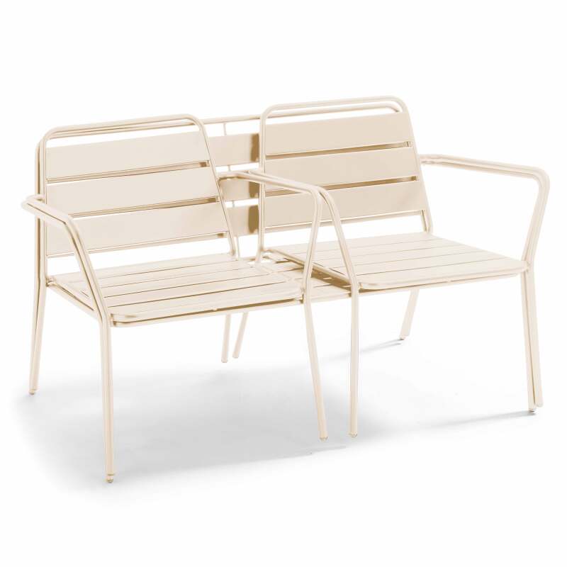 Conjunto de jardín de metal con 2 sillones y 1 banco (3/6)