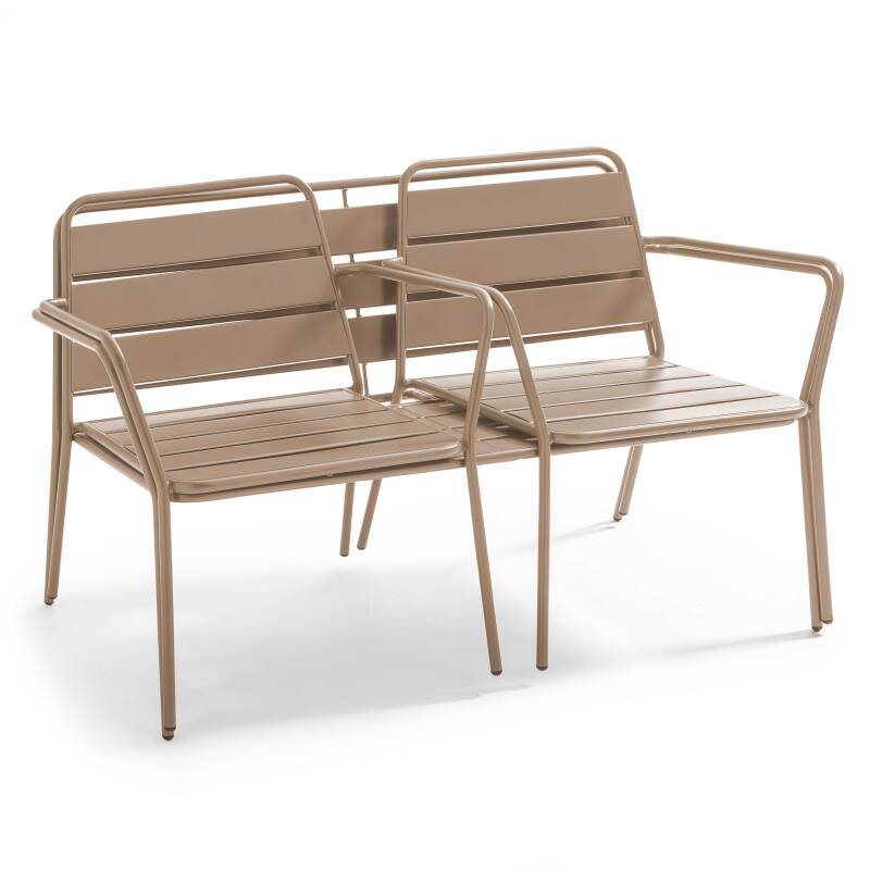 Conjunto de jardín de metal con 2 sillones y 1 banco (4/6)