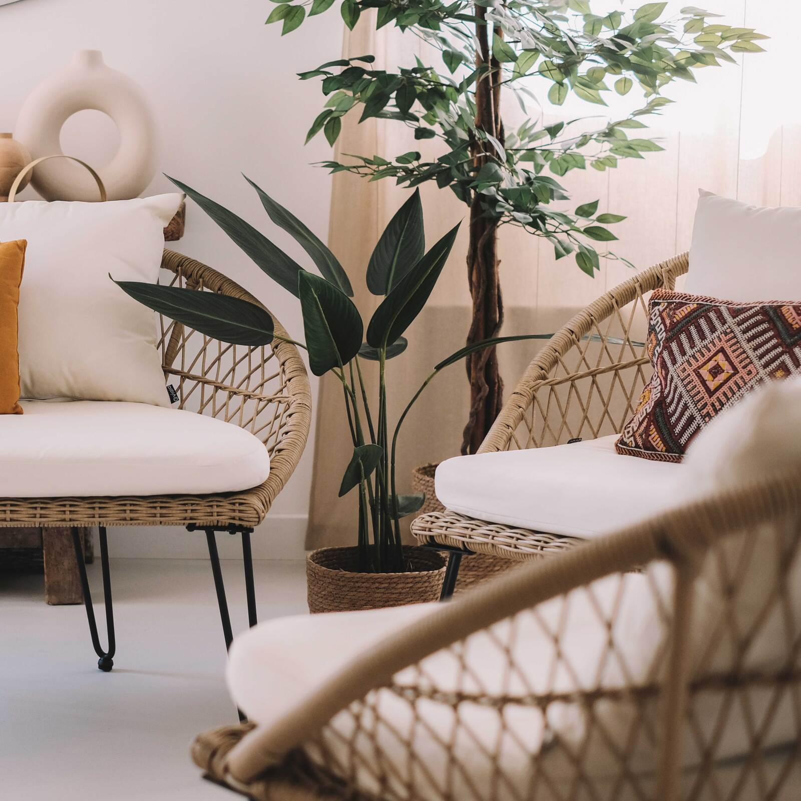 Strelitzia artificial en maceta altura 90 cm