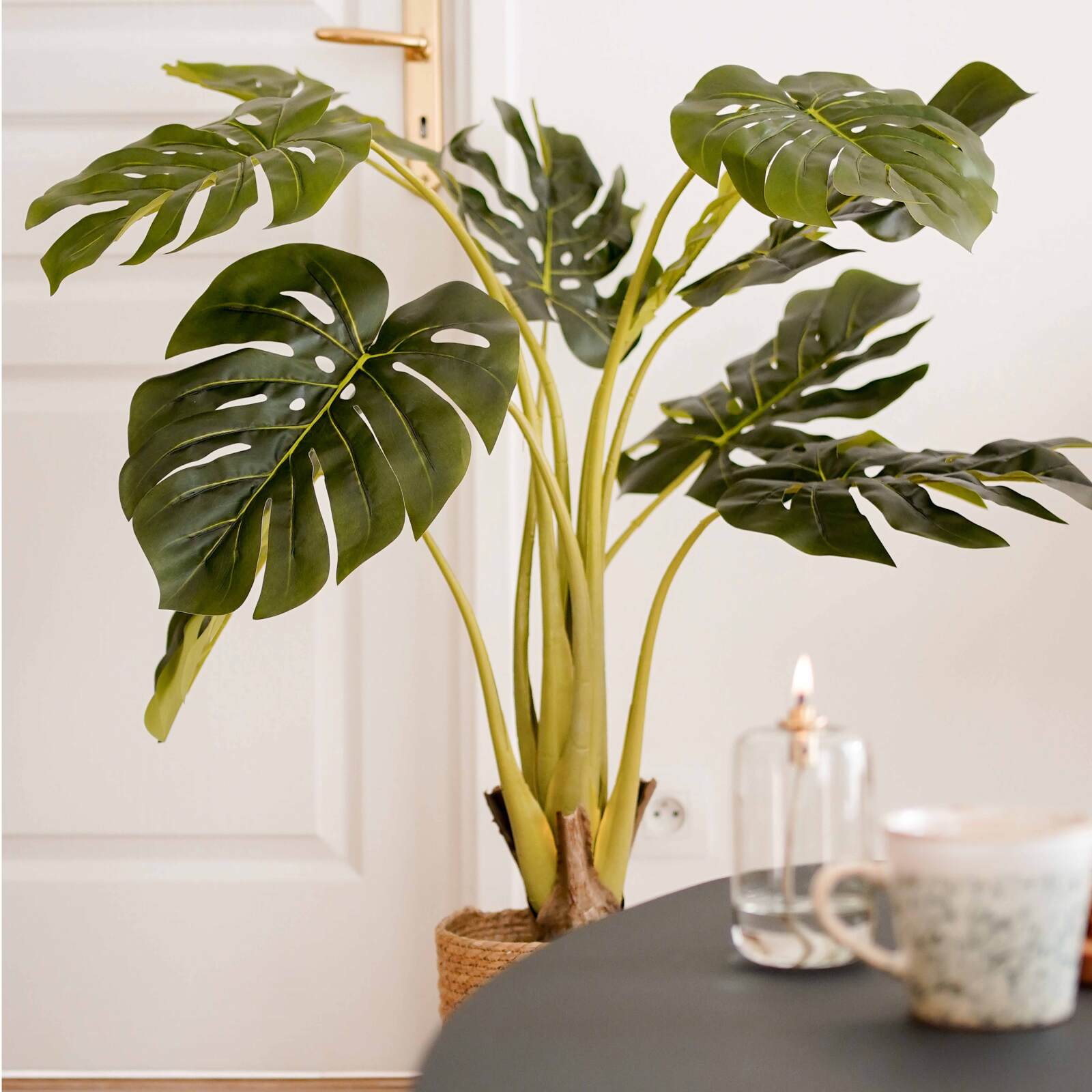 Monstera Deliciosa artificial en maceta altura 90 cm