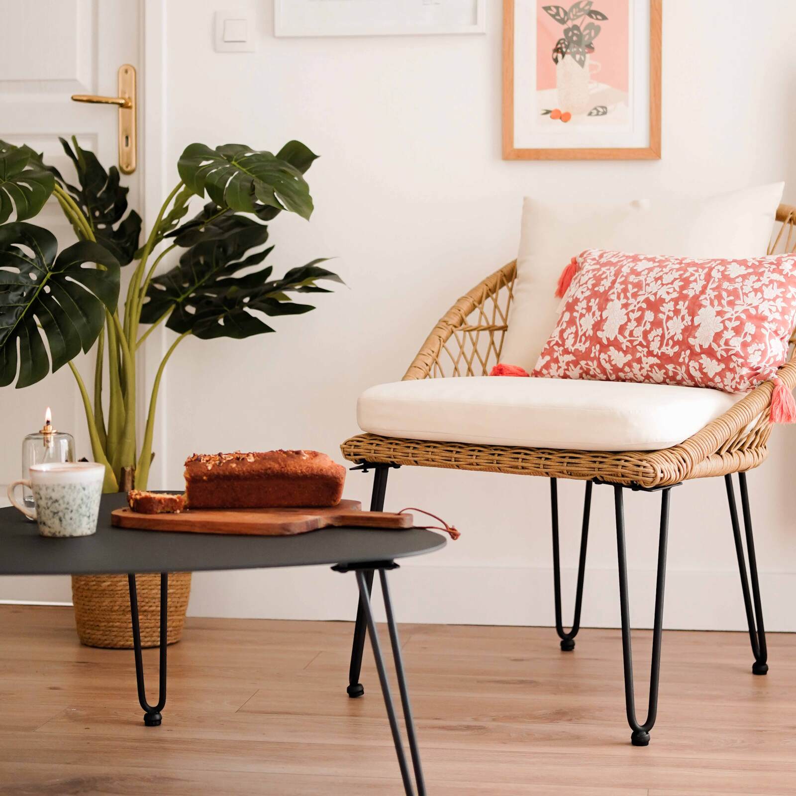 Monstera Deliciosa artificial en maceta altura 90 cm