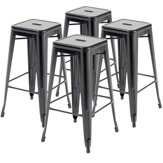 Lote de 4 taburetes de bar mate