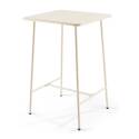 Mesa de bar cuadrada de 70 x 70 x 105 cm y 2 sillas altas de metal