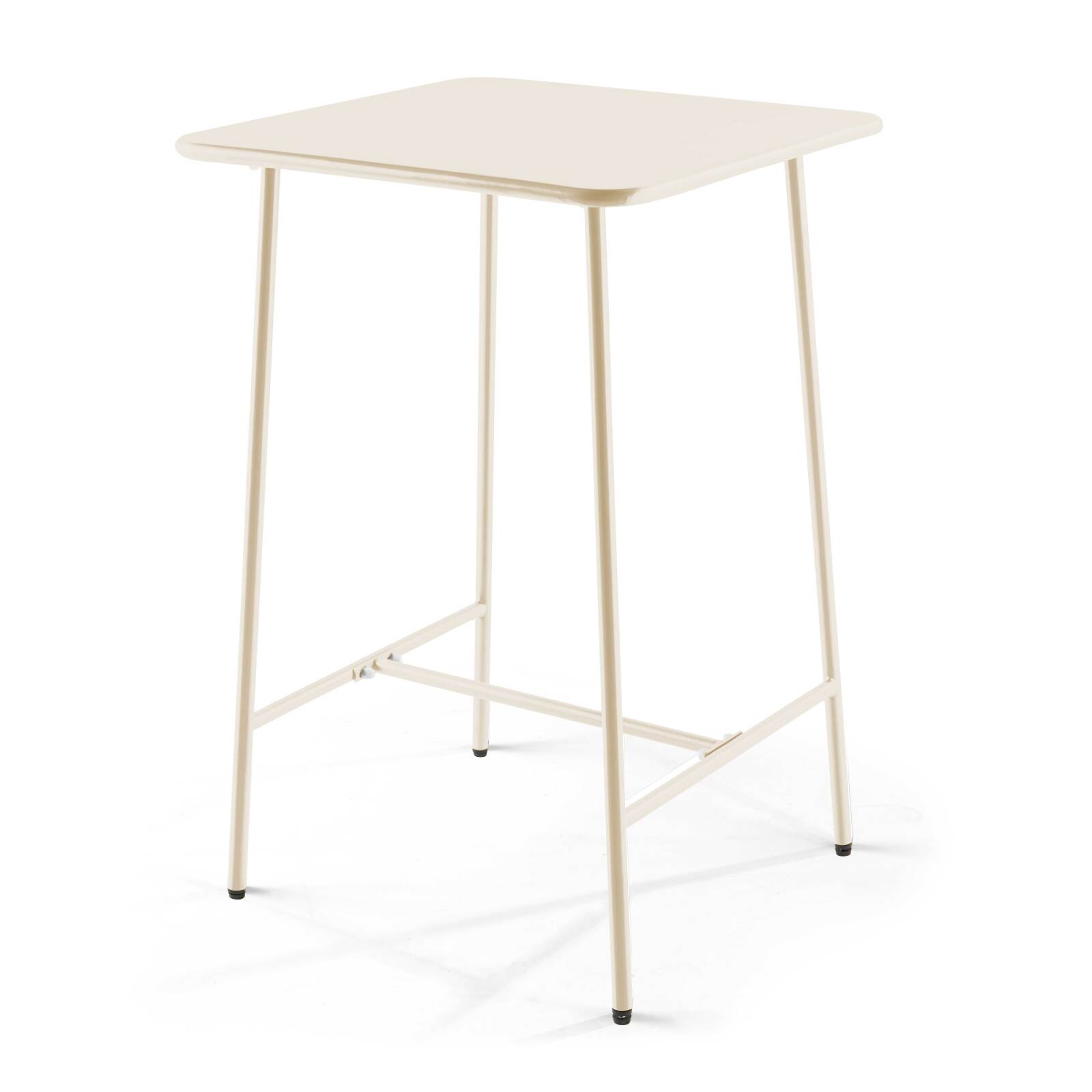 Mesa de bar cuadrada de 70 x 70 x 105 cm y 2 sillas altas de metal