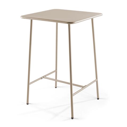 Mesa alta cuadrada de bar de acero para 2 personas | Oviala