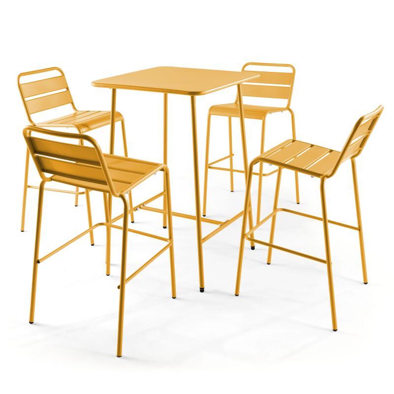 Mesa alta de bar cuadrada (70 x 70 x 105 cm) (2/4)