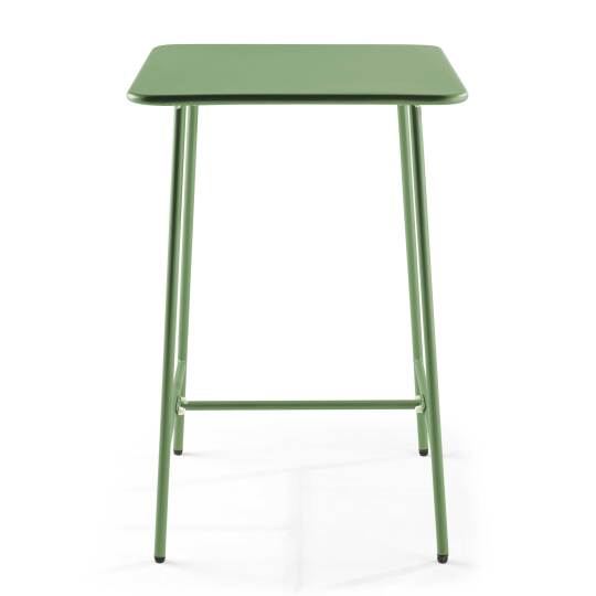 Mesa alta de exterior de metal 70x70x105 cm | Oviala