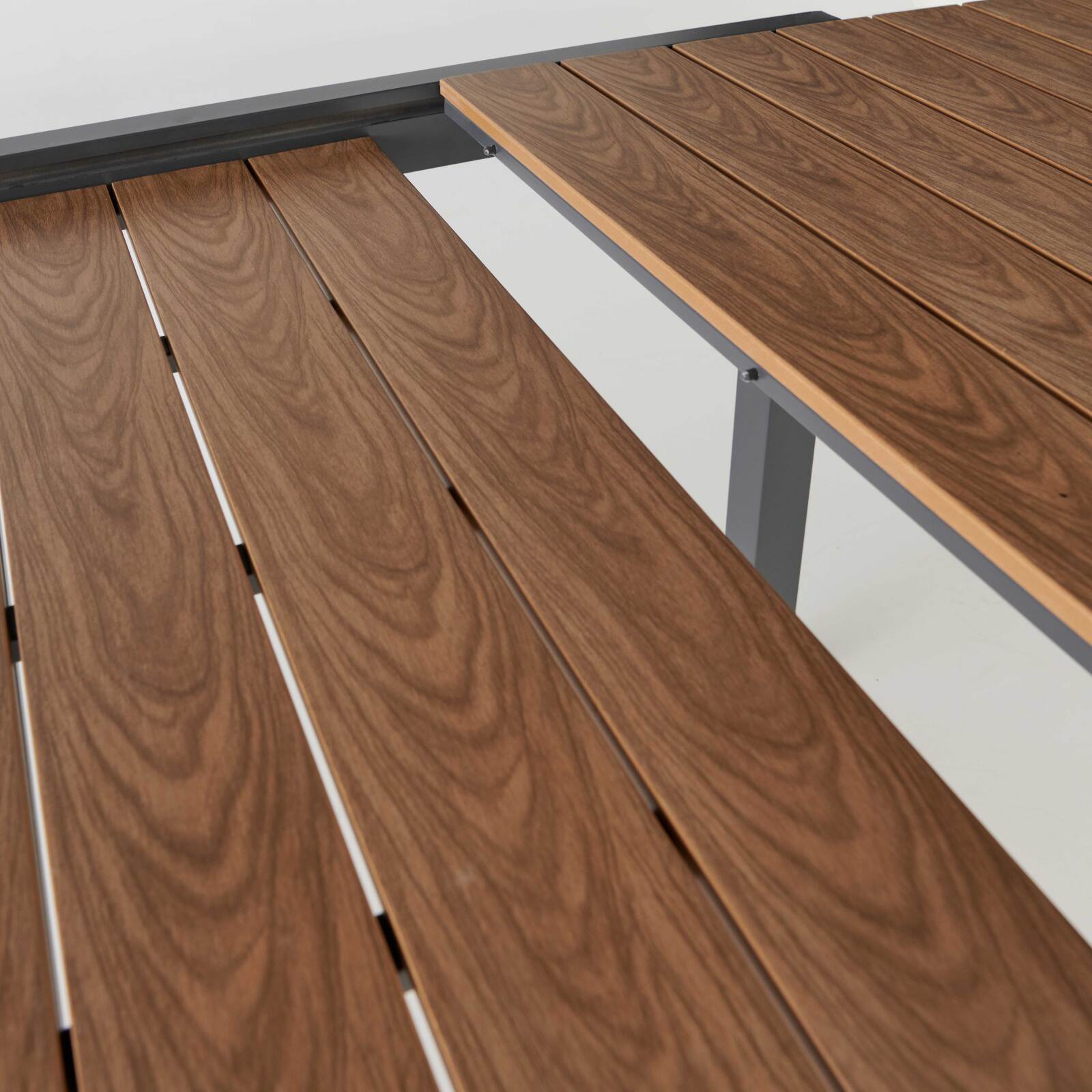 Mesa de jardín rectangular extensible (200/300 x 94,5 x 75 cm) de aluminio y poliwood