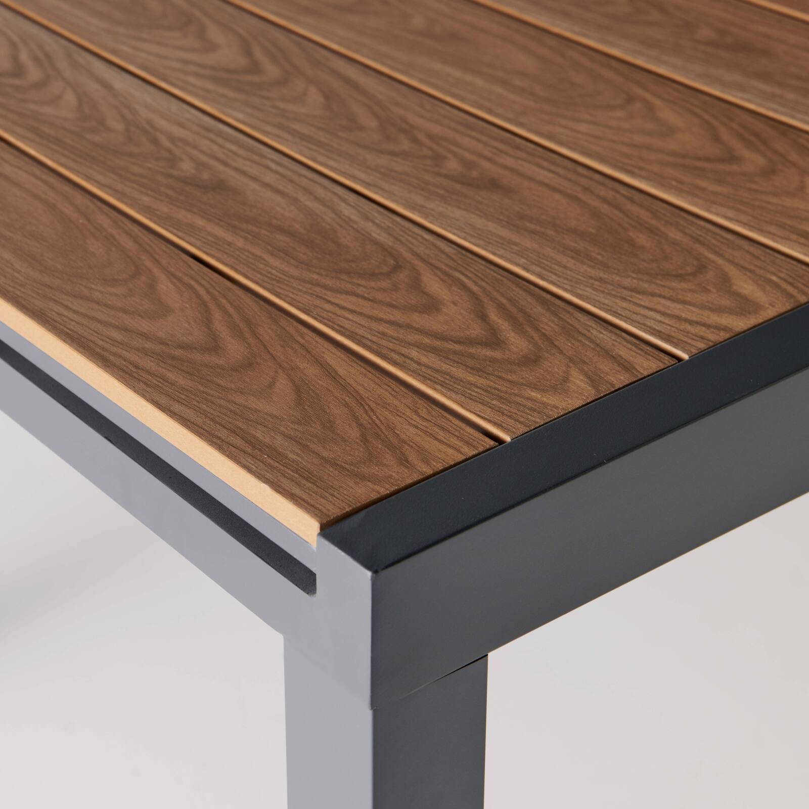 Mesa de jardín rectangular extensible (200/300 x 94,5 x 75 cm) de aluminio y poliwood