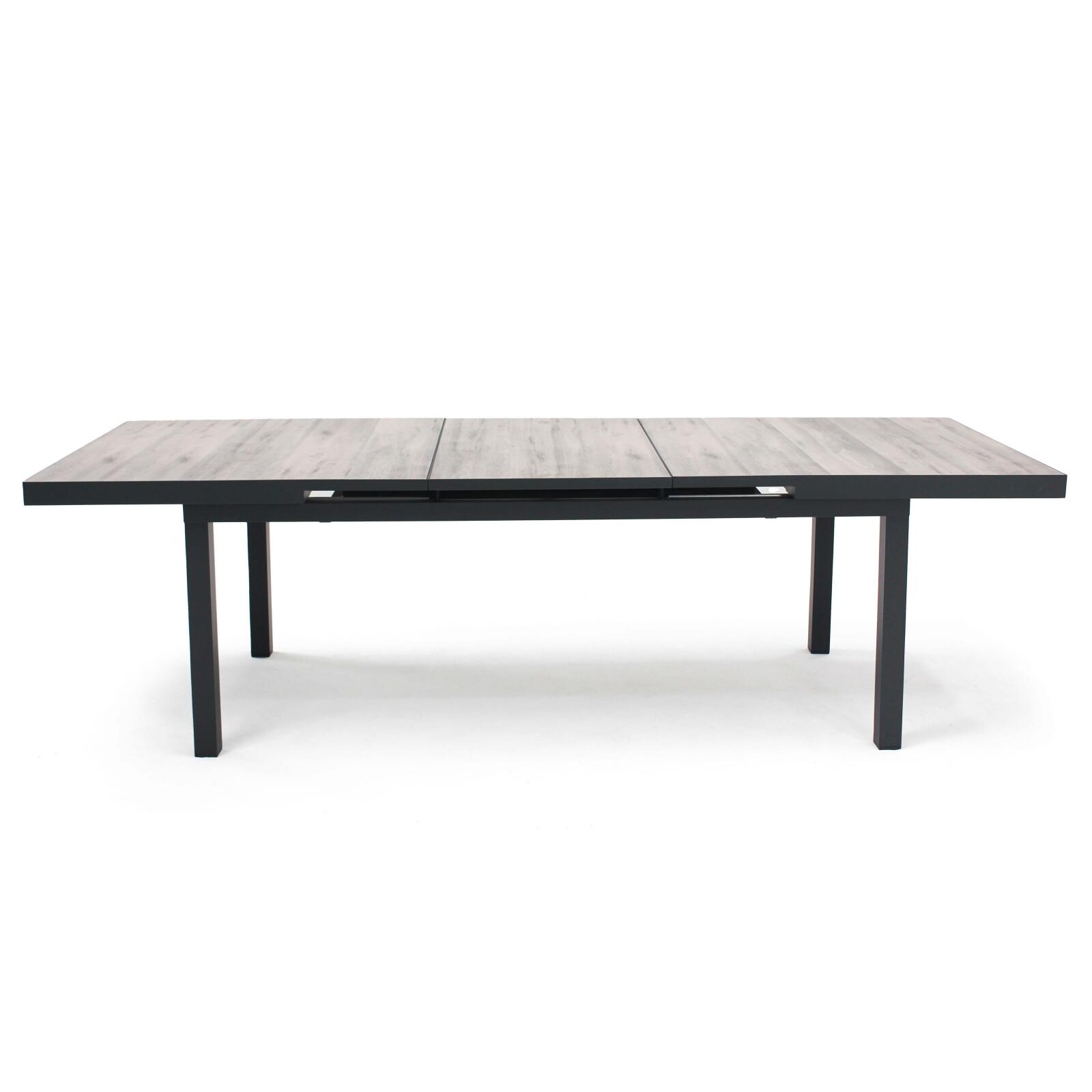 Mesa de jardín rectangular extensible (200/260 x 100 x 75 cm) de aluminio y cerámica Mesa de jardín rectangular extensible (200/260 x 100 x 75 cm) de aluminio y cerámica