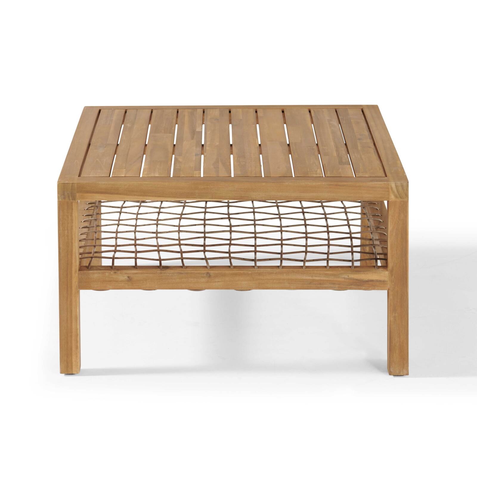 Mesa de centro cuadrada (70 x 70 x 40,5 cm) de madera de acacia