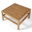 Mesa de centro cuadrada (70 x 70 x 40,5 cm) de madera de acacia