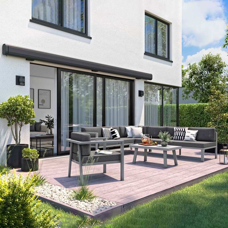 Toldo eléctrica + LED con caja integrada de 5 x 3 m