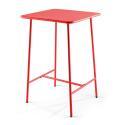 Mesa de bar alta de 70 cm x 70 cm y 4 sillas altas de metal
