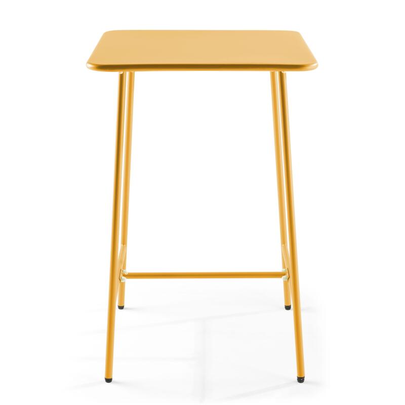 Mesa de bar alta de 70 cm x 70 cm y 4 sillas altas de metal