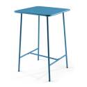 Mesa de bar alta de 70 cm x 70 cm y 4 sillas altas de metal